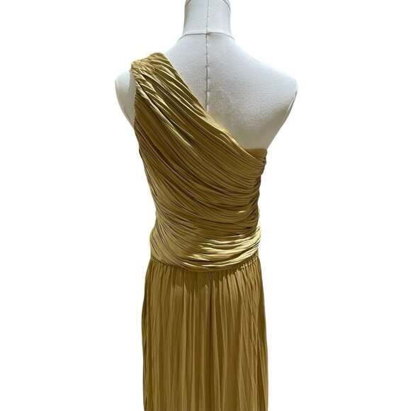 Joie Gold Set Pleated Midi Skirt + One Shoulder Smocked Top Sz M NWT - Picture 13 of 15